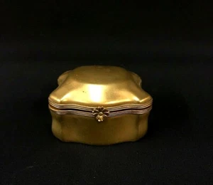 Schatulle Limoges Frankreich Gold Ring Schmuck Pille Gänseblümchen Blume Scharnier selten alt PC signiert - Bild 1 von 4