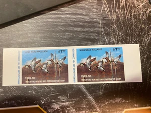1989 Arkansas State Duck Stamp, Imperforated Pair - Picture 1 of 2
