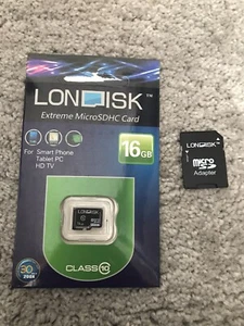 NEW Londisk Extreme Mirco SD Card 16GB With Free Adapter - Picture 1 of 6
