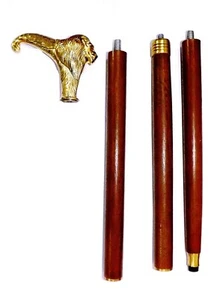 Antique Designer Brass Victorian Handle Wooden Vintage Style Walking Stick Cane - Picture 1 of 6