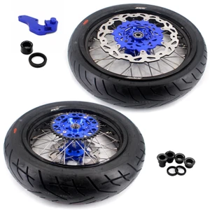 KKE 17" Supermoto Tires Wheels Set Fit Yamaha WR250F 2001-2019 WR450F 2003-2018 - Picture 1 of 14
