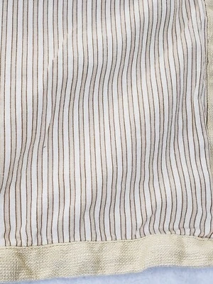 2 Ralph Lauren Throw Pillow Cover Cotton Linen Yellow Gold Stripes - Image 1 of 4