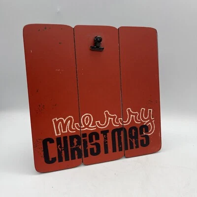Wood Christmas Merry Christmas Photo Display Clip Frame Board Farmhouse - Image 1 of 4