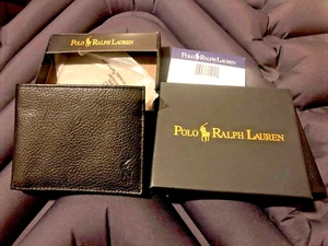 Polo Ralph Lauren Passcase Wallet Color Black $145 Made Indian - Picture 1 of 5