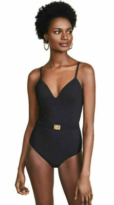 Maiô Tory Burch de uma peça com cinto em T preto feminino tamanho XL $218 novo sem etiquetas - Imagem 1 de 4