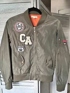 Cali Love Green Bomber Jacket Small Woman’s Misses Juniors - Picture 1 of 14