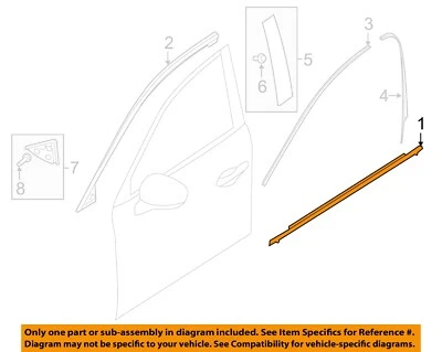MAZDA OEM 16-18 CX-9-puertas ventana barrido-cinturón moldura resistente al clima izquierda TK4850650 Foto 1 de 2