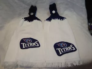 Juego de fútbol americano Tennessee Titans NFL/2 toallas de bar de golf hechas a mano cocina nevera a mano - Imagen 1 de 4