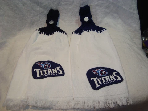 Tennessee Titans NFL Football Set/2 Handmade Kitchen Hand Fridge Golf Bar Towels Cover