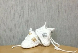 Crochet baby shoes Handmade crochet wool baby booties sneakers slippers trainers - Picture 1 of 1