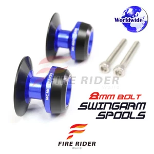 Billet Blue M8 Rear Swingarm Spools Twall For DAYTONA 675 R 12 13 14 15 16 17 - Picture 1 of 4