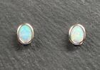 Opal Earrings Synth.  925 Silver