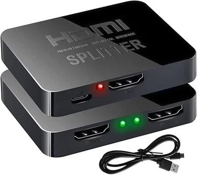 MARCHIATA "Splitter HDMI 1 In 2 Out 4K 1080P Full HD Alimentazione USB Doppio Monitor per"
