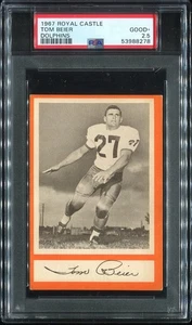 1967 Royal Castle Tom Beier PSA 2.5 Miami Dolphins University of Miami - Picture 1 of 1