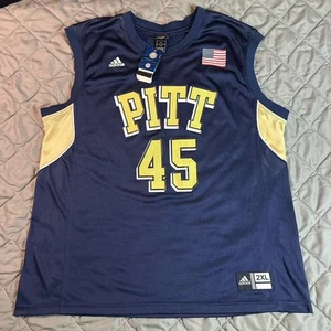 Adidas Pittsburgh Panthers Jersey Mens 2XL Blue Gold Basketball DeJuan Blair 45 - Picture 1 of 15