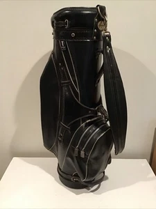 BEN HOGAN Black Vinyl/Faux Crocodile Alligator Leather Staff GOLF BAG Made USA - Picture 1 of 13