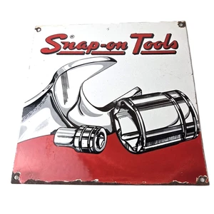 Letrero de porcelana vintage con herramientas a presión - mecánico reparación gas distribuidor tienda letrero - Imagen 1 de 14