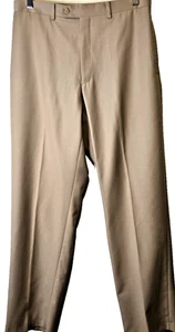 PANTALONES RALPH LAUREN Hombres 33X32 Mezcla Rayón Clásico Pierna Recta Vestido Caqui Oficina - Imagen 1 de 10