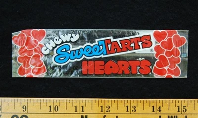[ 1987 Chewy SWEETARTS Hearts Valentines - Vintage Candy Wrapper - 1980s Wonka ] - Image 1 of 3