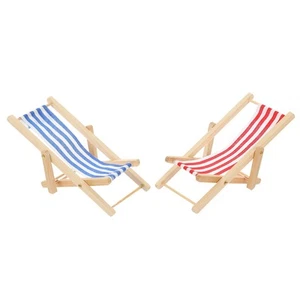 Mueble miniatura modelo sillón de playa de 2 piezas para casa de muñecas - Imagen 1 de 12