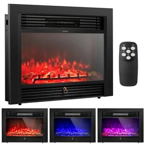 28.5" Fireplace Electric Embedded Insert Heater Glass Log Flame Remote Home - Picture 1 of 7