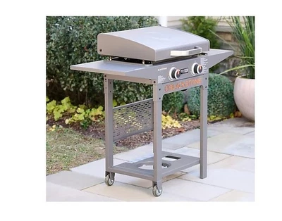 Гриль-решетка Blackstone 22 дюйма с двойной горелкой с крышкой и аксессуарами, пушечный металл - Изображение 1 из 4