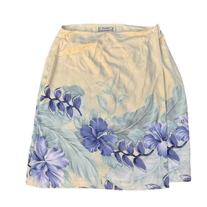 Tommy Bahama blau Hibiskus Blumen 100 % Seide Faux Wickelrock Blumen Gr. 6 Seitenreißverschluss - Bild 1 von 19