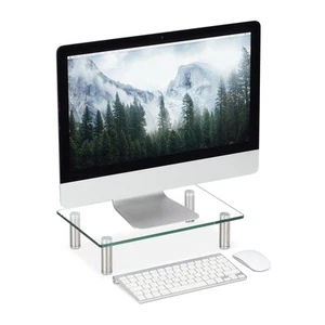 Bildschirmständer Glas TV Aufsatz Notebookständer höhenverstellbar 9 - 11 cm ... - Afbeelding 1 van 8