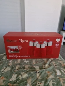 Swan Retro Set of 3 Round Canister Set - Picture 1 of 5