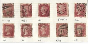 GB 1856-79 1d placas rojas y estrellas - Imagen 1 de 2
