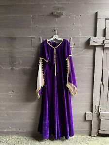 renaissance fair princess dress-purple velvet-pink-gold-womens-gown-2X-Corset