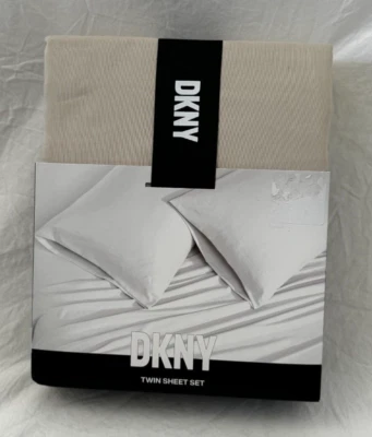 Juego de sábanas dobles DKNY Taupe 3 piezas nuevo en paquete Foto 1 de 4