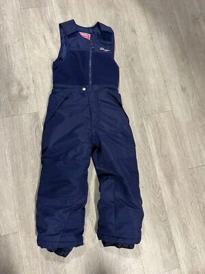 Baberos de esquí para nieve azul con acento Snozu rosa talla 6 Foto 1 de 4