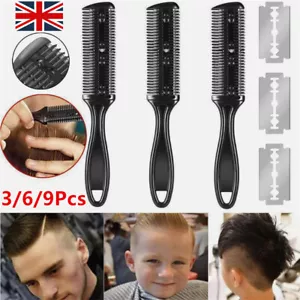 1-9Pcs Barber-Scissor Hair Cut Styling Razor Comb Hairdressing Thinning Trimmer - Picture 1 of 15