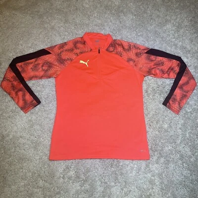 PUMA Quarter Zip Final WC Top Mens Size Medium 658213-48 Fiery Coral NEW - Image 1 of 4