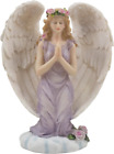 Kneeling Angel in Prayer Figurine on a Heavenly Cloud with Accents of Roses for