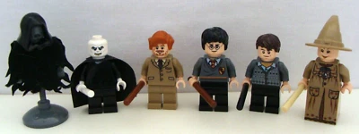 6 Lego Minifigures Dementor Voldemort Lupin Harry Potter Neville Sprout - Image 1 of 4