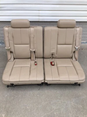 07-14 Cadillac Escalade GMC Yukon Denali 3rd Row Seats TAN Leather Chevy Tahoe - Image 1 of 4