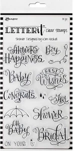 Ranger Ink - Letter It Collection - Clear Acrylic Stamps - Shower - Brand New - Picture 1 of 1