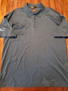 NIKE Golf Tiger Woods Polo Double Mercerized Heavy Men XL Blessey Marine - Picture 1 of 11