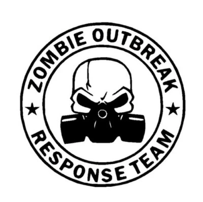 ZOMBIE GAS MASK RESPONSE TEAM Vinyl Decal -Sticker for Car Truck Bumper Window - Image 1 of 2