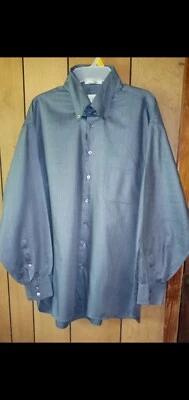 Camisas de vestir azules de manga larga con botones para hombre Foto 1 de 2