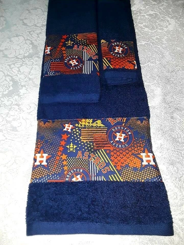 Houston Astros MLB 3 Piece Bath Towel Set Handmade Great Gift!! Cover