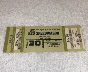 REO SPEEDWAGON  1977 CONCERT TICKET JACKSON MISSISSIPPI COLISEUM Kevin Cronin - Picture 1 of 6