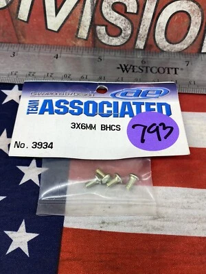 Team Associated 3934 {3x6mm} Button Head Motor Screws NEW USA SHIPPED - Image 1 of 3