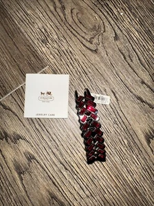 New Coach Bracelet Bangle Red Burgundy Jewel - Picture 1 of 3