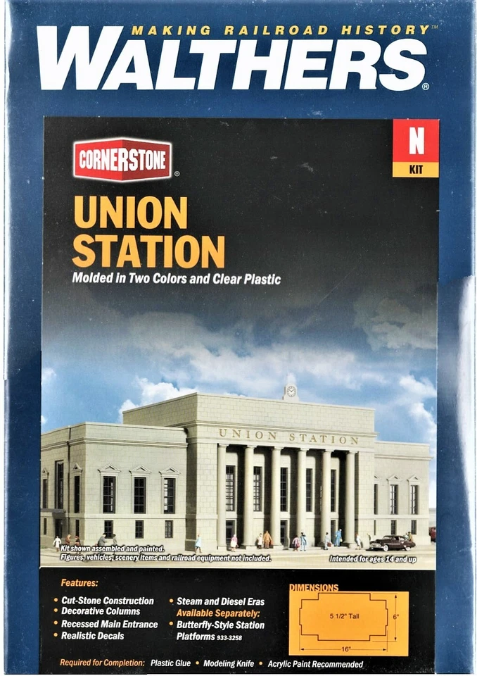 N Scale Walthers Cornerstone 933-3257 Union Station Building Kit   - Image 1 of 1