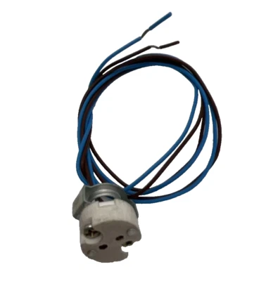 Mini Bi-Pin Socket - 10 in. Leads 100 Watt Maximum 12-250 Volt Maximum G4, G6.35 - Image 1 of 2