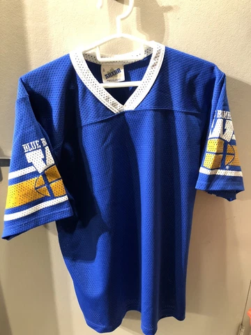 Winnipeg Blue Bombers Vintage 80s Football Jersey CFL 38 Saxon Large Cover