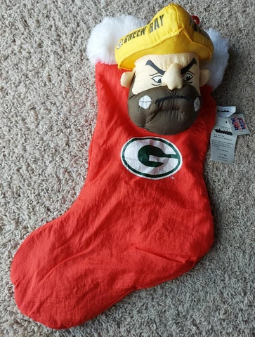 VTG GREEN BAY PACKERS Stuffins Plush Stuffed Animal Mascot Christmas Stocking Cover